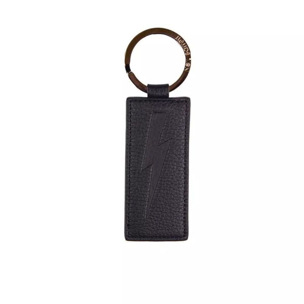 Neil Barrett Leather Keychain Bolt Model Men Blue Keychains